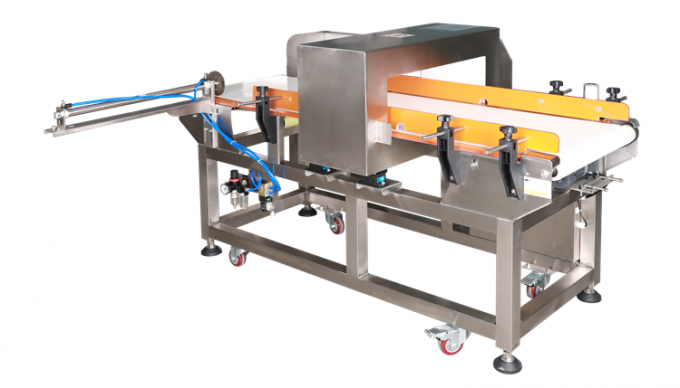 Ligne de production alimentaire de prix usine détecteur de métaux automatique de convoyeur avec le rejet automatique de poussoir
