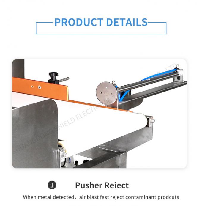 Machine bon marché de détecteur de métaux de bande de conveyeur des prix pour la nourriture avec le rejet automatique de poussoir
